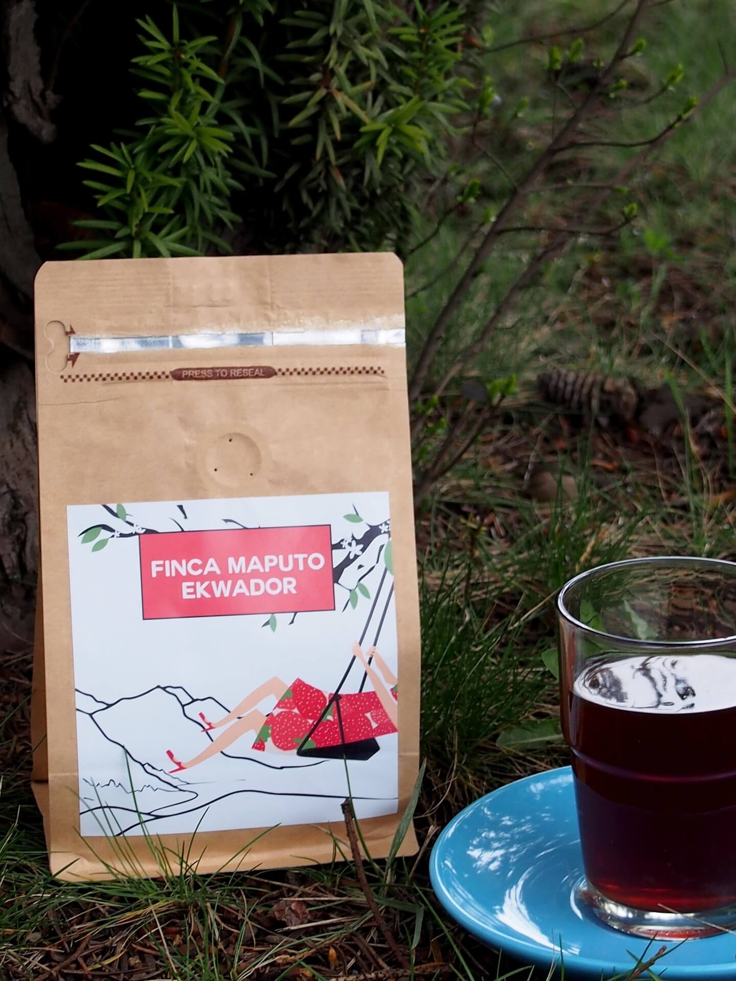 Lebensmitteletikett auf Kaffee