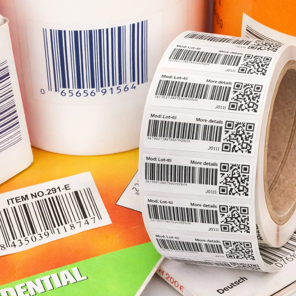 Rolle gedruckter QR-Code-Etiketten