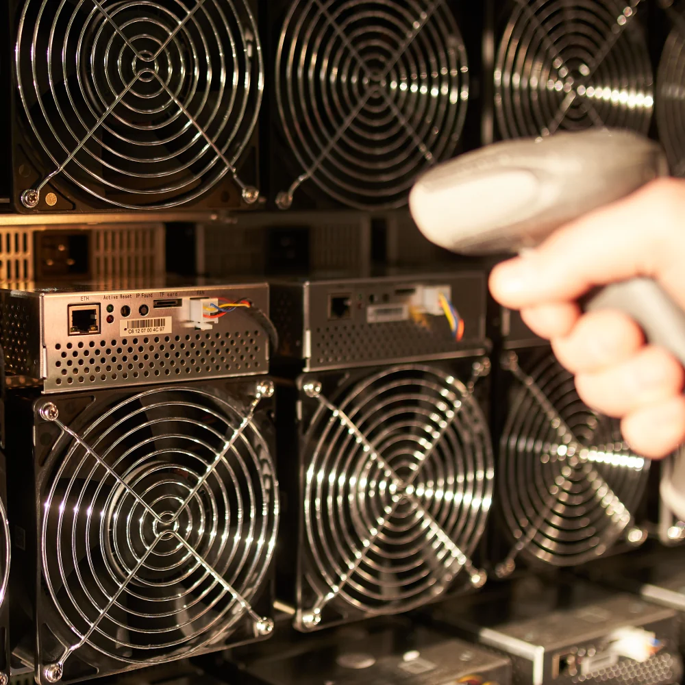 Handscanner liest klein gedruckten Barcode-Aufkleber